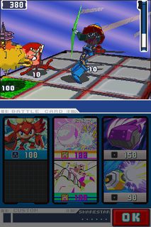 Podpakowany Megaman pokonuje podpakowanych wrogów.