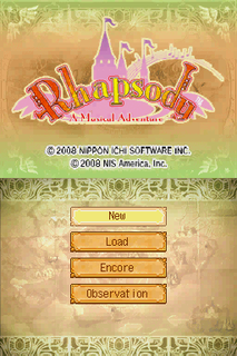 Rhapsody: A Musical Adventure (Nintendo DS)